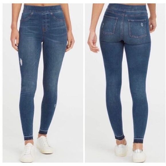 Spanx Distressed Ankle Skinny Jeans Medium - Picture 5 of 9